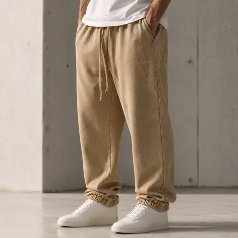 420GSM wax-dyed cotton joggers